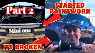 BMW MINI One Convertible Purple Car Part 2 from bumper preparation (broken driveshaft & ball joint )