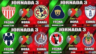 Fechas, Horarios y Canales de Transmisión TODOS los partidos Jornada 3 🔥 Liga MX Clausura 2024.