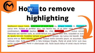 How to Remove Highlighting from Text in a Microsoft Word