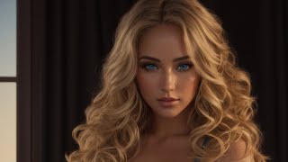 Blue lingerie shoot with gorgeous AI model | AI Art Lookbook | AI Beauty and Art