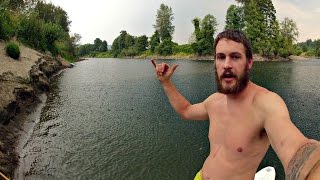 HUSBAND PADDLE BOARDS IN STORM