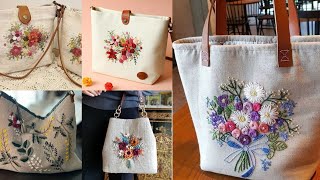 Beautiful hand embroidered bags , purse trendy pattern designs collection girls fashion diy crafts