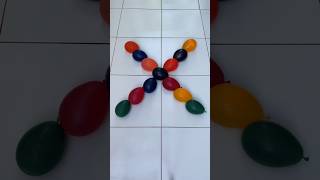 Popping small colorful balloons with the letter ''X'' || asmr reverse video