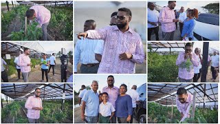 President Dr Irfaan Ali visits Hydroponics farm and shade houses