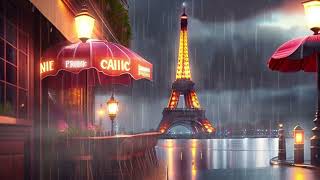 Cozy Night in Paris with Calming Rain Sounds - Paris Coffee Shop With View Of The Eiffel Tower