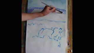 Cow in Dartmoor Landscape Painting part 1