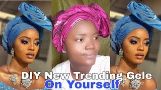 BEGINNERS / HOW TO TIE SIMPLEST TRENDING GELE ON YOURSELF 😲/ DIY GELE😇😇 | OCUBE GLAMOUR