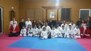 All Christmas party in Cyprus Aikido Academy 2015-16 and two Santa's fight