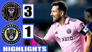 Messi hat trick in 5 minutes | Inter Miami vs Philadelphia 3-1 | Highlights & Goals