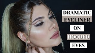 Dramatic Eyeliner Technique on HOODED EYES Tutorial | Arabic Eye Makeup created ONLY with Eyeshadow