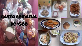 Como organizo mi gasto semanal #4 $500 (desayuno, comida, cena) 🦐🥗🥒🥞😋