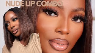 BROWN BOB WEAR & GO CLOSURE WIG & A EASY NUDE LIP COMBO FT WOWAFRICAN