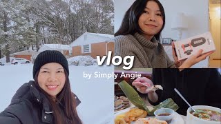 Vlog | snow day, unboxing new stuff, all you can eat Asian food