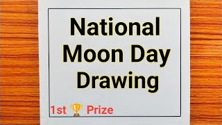 National Moon Day Poster Drawing / Chandra Dinam Drawing / Luner Day Poster Malayalam / Moon Day