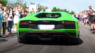 Supercars leaving Supercar Madness 2024- SVJ, 1000HP Turbo S, 600LT, F12 N-Largo, Murcielago, NSX..