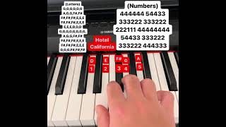 Hotel California piano tutorial (letters and numbers)