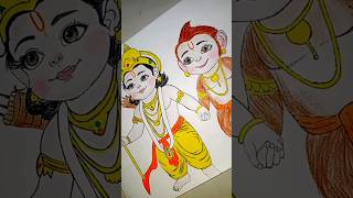 Hanuman Jayanti special Shree Ram And Hanumanji Drawing 😍#hanumanji #shreeram #viral #shorts #art