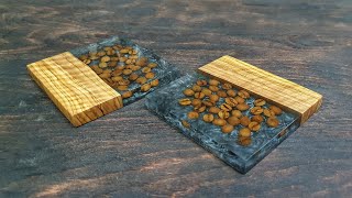 Epoksi bardak altlığı yapımı / Epoxy resin coaster making