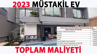 100m2 müstakil ev toplam maliyeti 2023