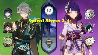 Alhaitham Hyperbloom & Archon Team | Spiral Abyss 3.4 Floor 12 (9 Stars) | Genshin Impact