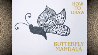 How to draw butterfly mandala drawing 🦋/ mandala çizimi / relaxing mandala Drawing