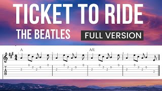 Ticket To Ride - The Beatles - Super Easy Fingerstyle Guitar Tutorial TAB