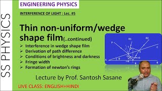 Lec. #5 Engg. Physics: Interference: Non-uniform thickness/ wedge film