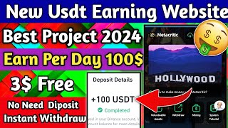 New Usdt Earning Site Usd Mining Site 2024 Best Investment Usdt Earning Website