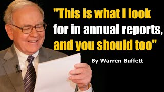 Warren Buffett: This is why I read annual reports