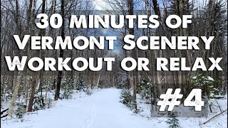 30 Minute Indoor Treadmill Workout Scenery #4 - Vermont Snowy Trail Run in 4k