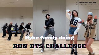 hybe artists doing Run BTS challenge on tiktok compilation