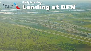 Early Morning Landing at DFW-Dallas/Fort Worth International Airport -American Airlines Airbus A321