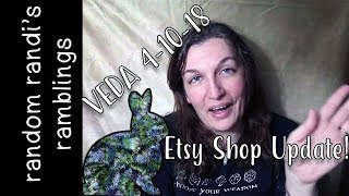 VEDA 4-10-2018: DIY Fabric Tags & more Desk SNAFU, Etsy shop UPDATE! Knit Crochet Daily Vlog