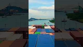 Panama Canal transit #container #containerships #travel #rainyday #panama #canal #mrbeast #trending