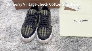 Burberry Vintage Check Cotton Sneakers Close Review