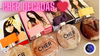 Perfumes de Celebridad CHER Colección Décadas (Decades) Couture 60’s, 70’s, 80’s, y 90’s unisex