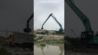 Very skilled working Unloading and loading | Kobelco | Longboom