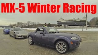 NC Miata at Road America in Snow