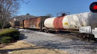 CSX Q542 with SD70MACe leader Vinings, GA  1-30-22