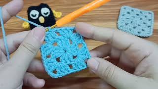 طريقة عمل مربعات الجرانى (الجزء الأول) How to crochet granny squares (part 1)