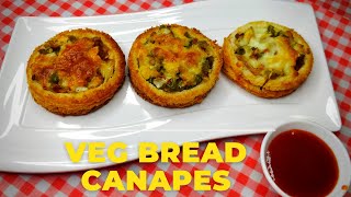 Veg Bread Canapes | Veg Chessy Disc Recipe \ Easy & Quick Snack