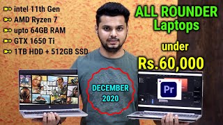 TOP 5 Best Laptops under 60000 in INDIA 2020 | PART -2. DEC 20 | DETAILED COMPARISON (🔥UPDATED LIST)