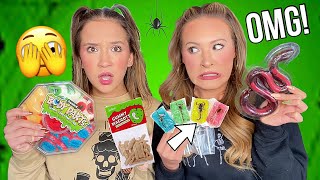 Trying the WORLDS WEIRDEST Halloween Candy so YOU don’t have to 🍫🫣🕷(LIVE BUGS?!)