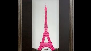 Quadro Decorativo Torre Eiffel Rosa Paris