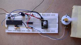 Motor control using rotary encoder and PIC16F877A microcontroller