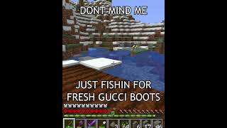 I fished up some Gucci boots in Minecraft! #shorts