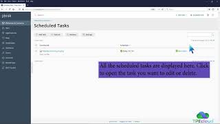 TPEcloud Tutorial: How to edit or delete Scheduled Tasks in Plesk