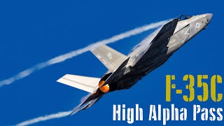 F-35c Lightning II LOUD High Alpha Pass with Full Afterburner Exit!