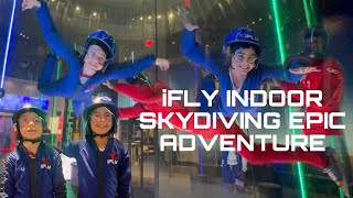 iFLY indoor skydiving adventure in Houston Texas with Caleb and Aria 2023