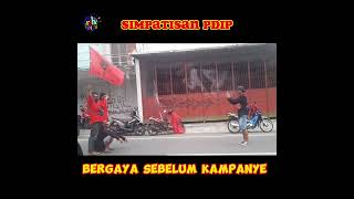 bergaya sebelum kampanye - simpatisan pdip